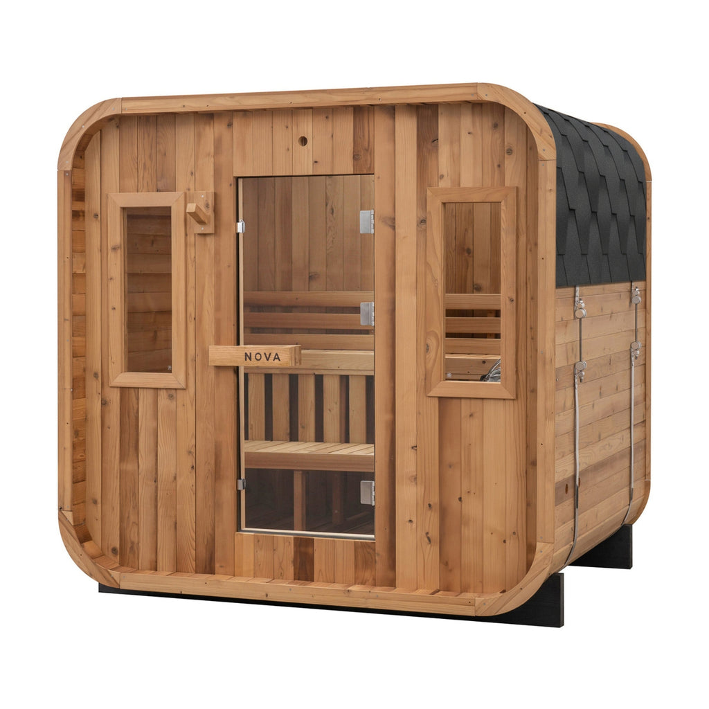 Wooden sauna cabin
