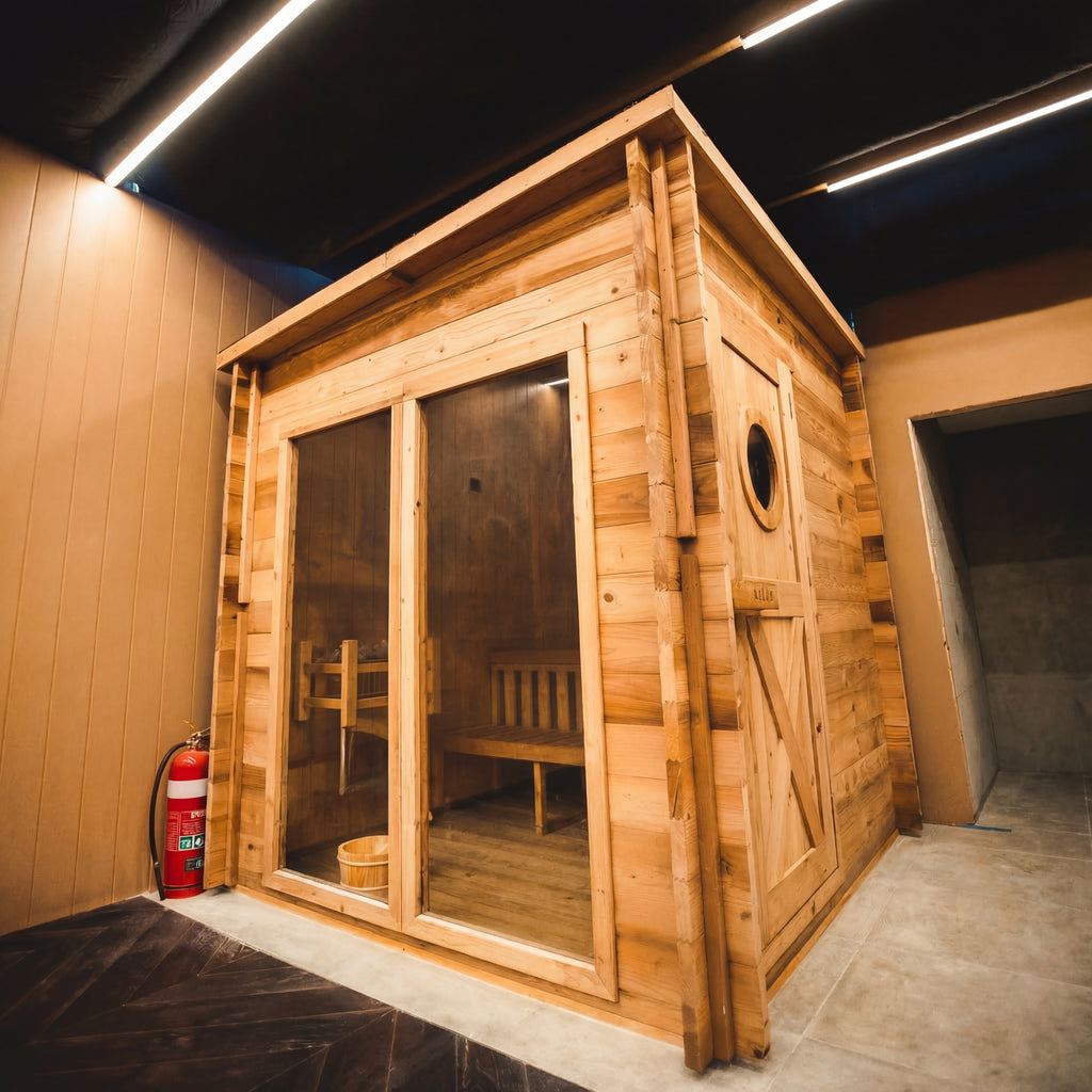 Cedar Max: 8 Person Cedar Sauna + Primal Cedar Ice Bath